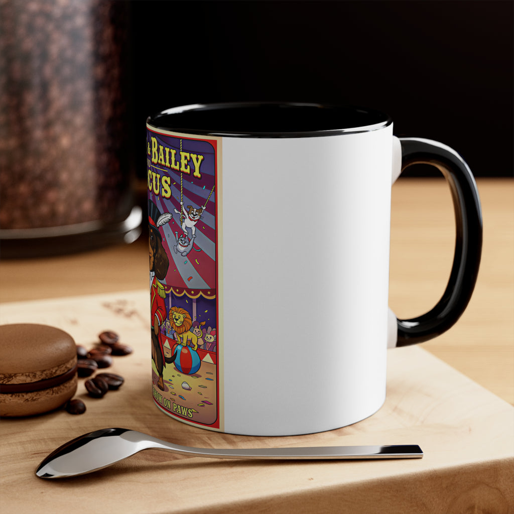 Dachshund Circus-Themed Accent Mug - Barkum & Bailey Show