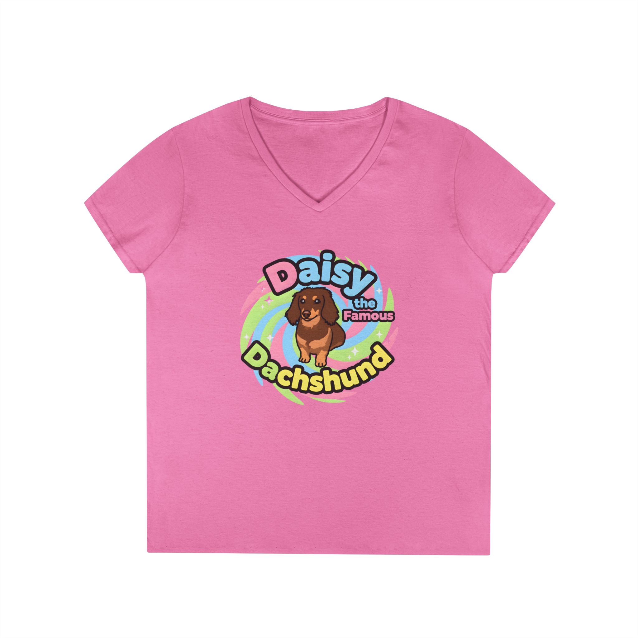 Daisy the Famous Dachshund Ladies' V-Neck T-Shirt