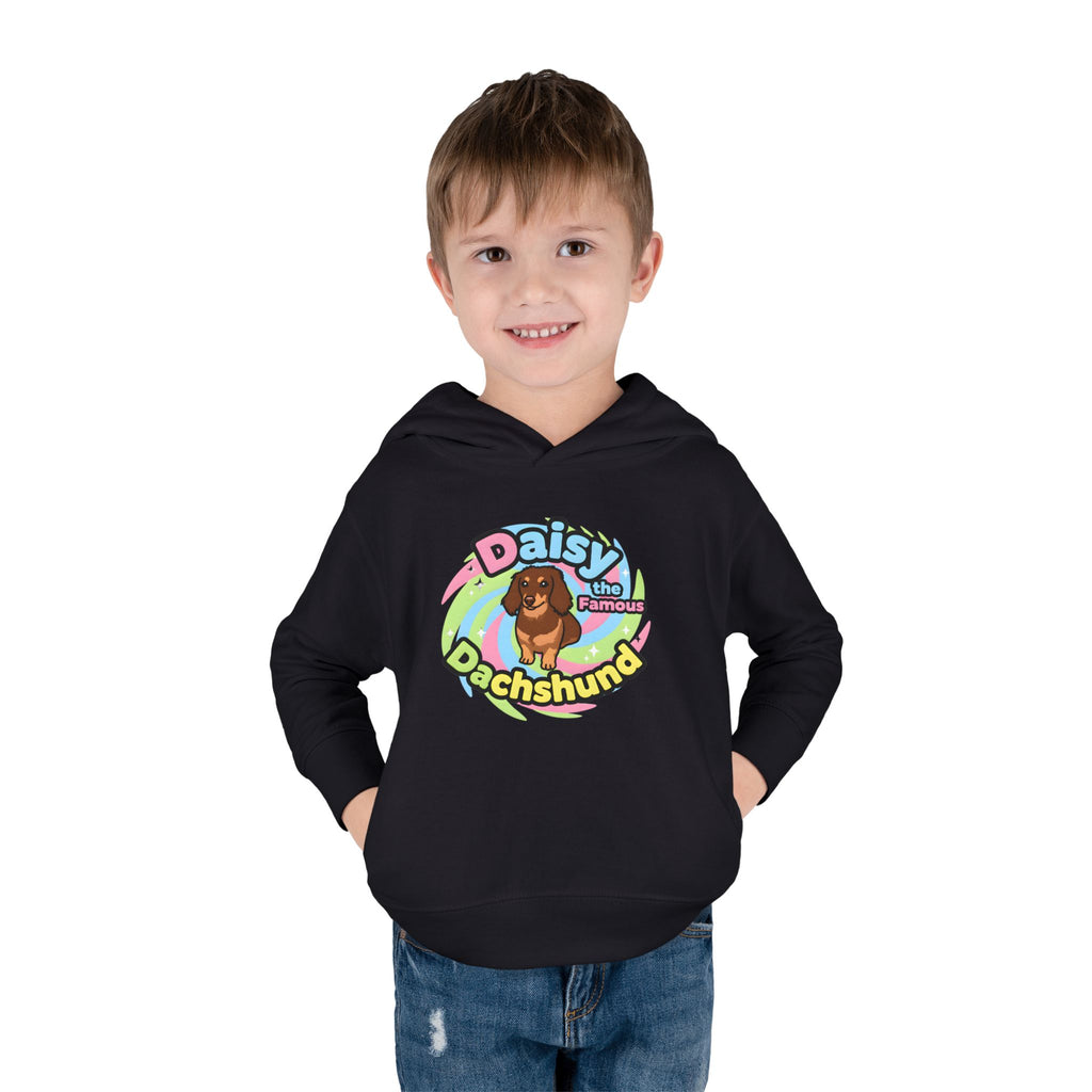 Toddler Fleece Hoodie - "Daisy the Famous Dachshund"