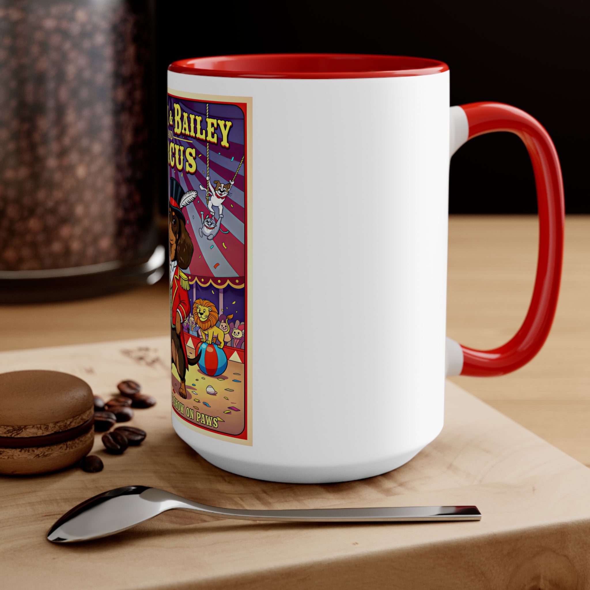 Dachshund Circus-Themed Accent Mug - Barkum & Bailey Show