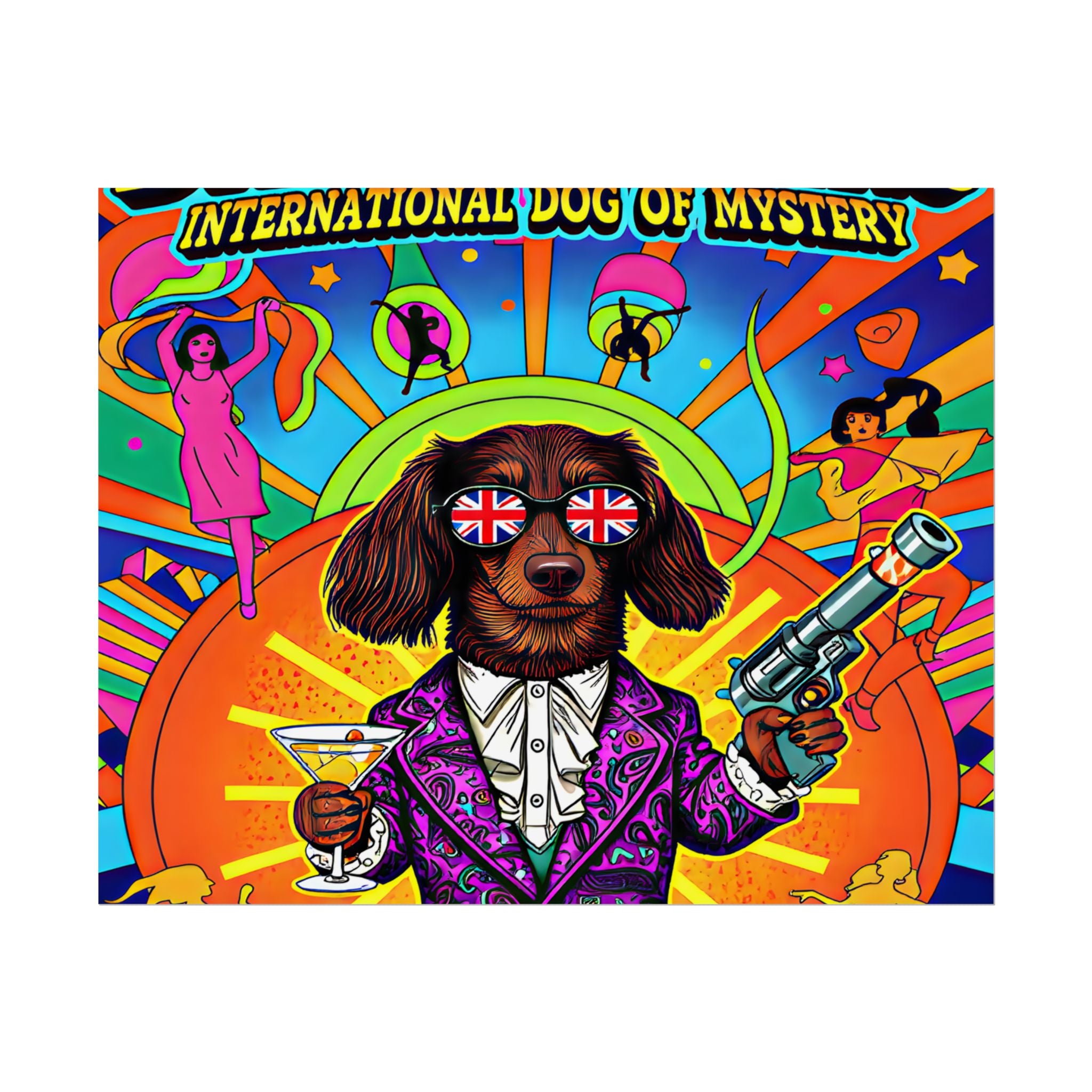 Daisy Paws Retro Dog Mystery Poster