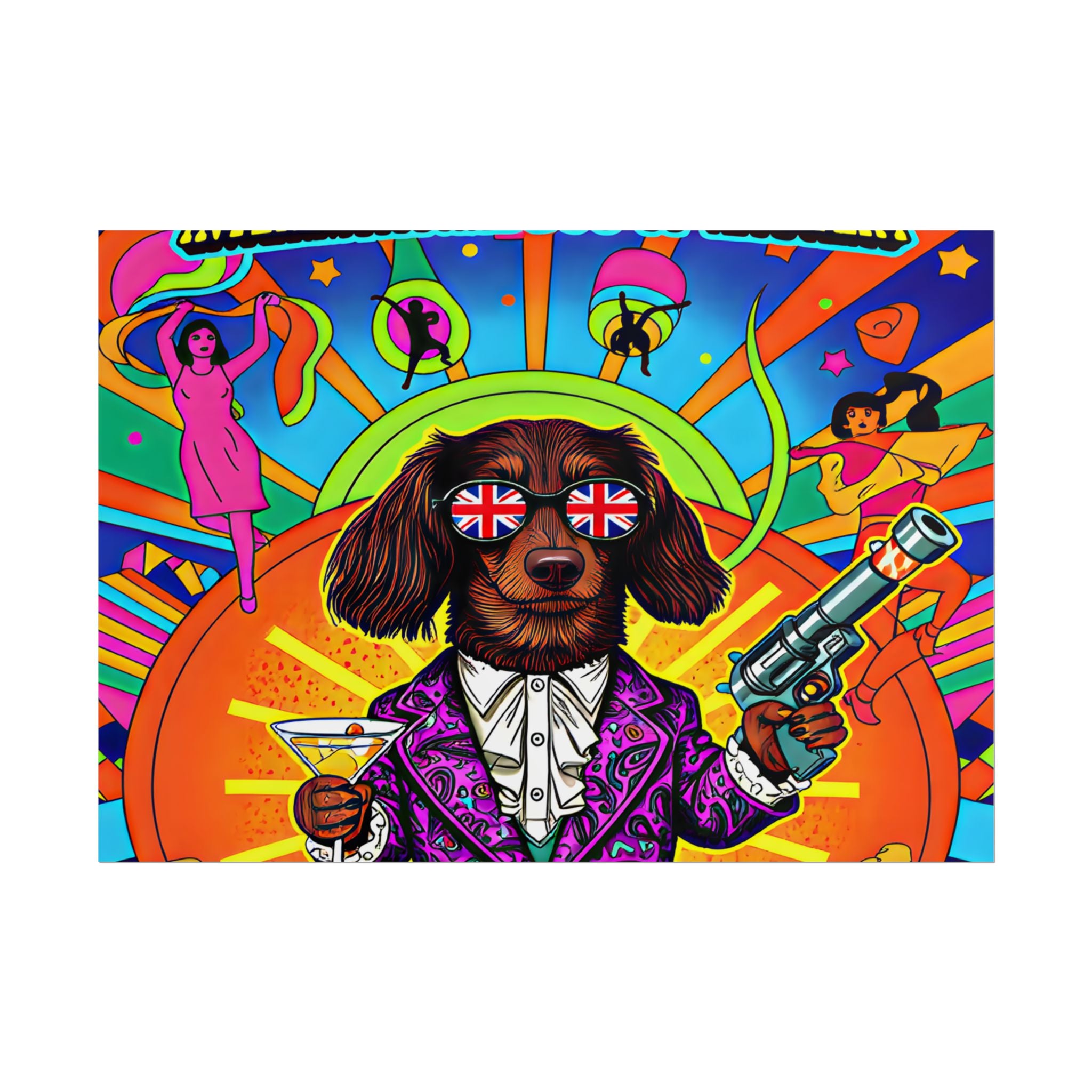Daisy Paws Retro Dog Mystery Poster