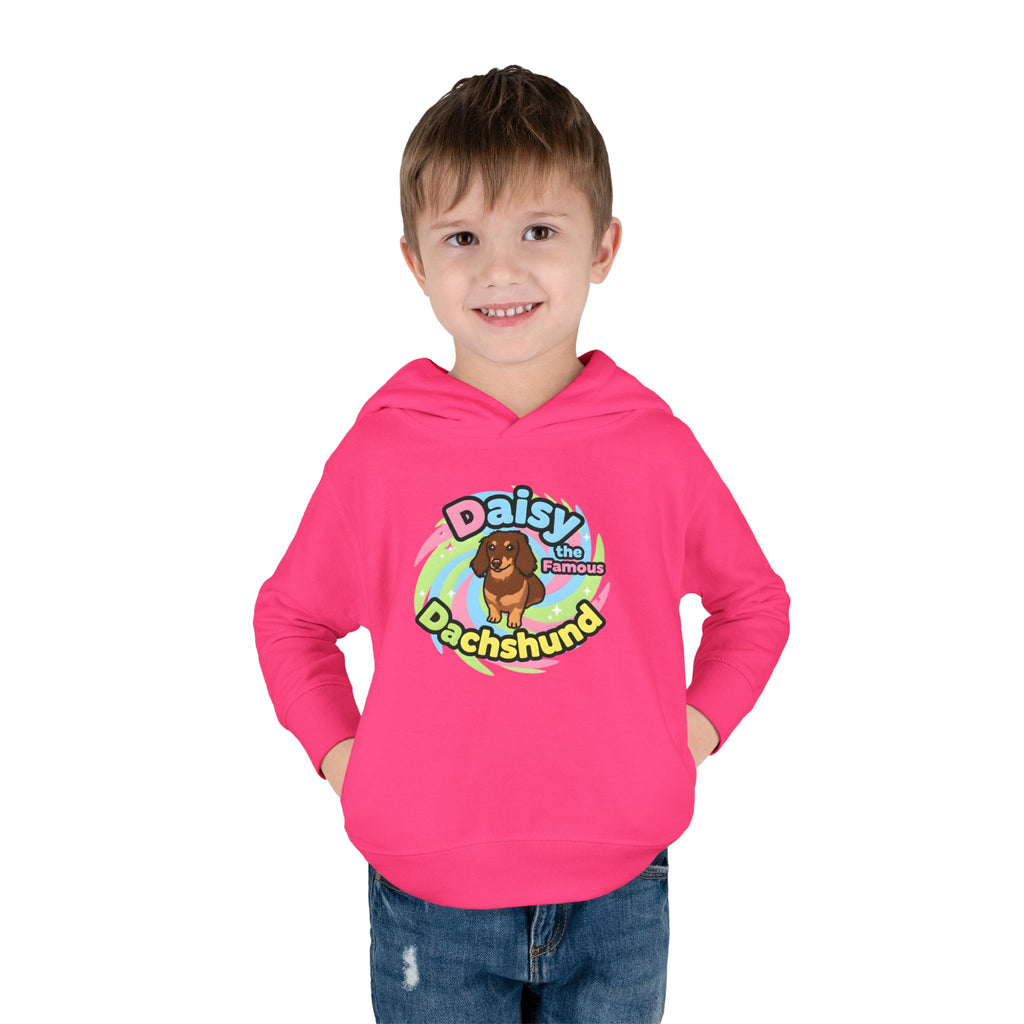 Toddler Fleece Hoodie - "Daisy the Famous Dachshund"