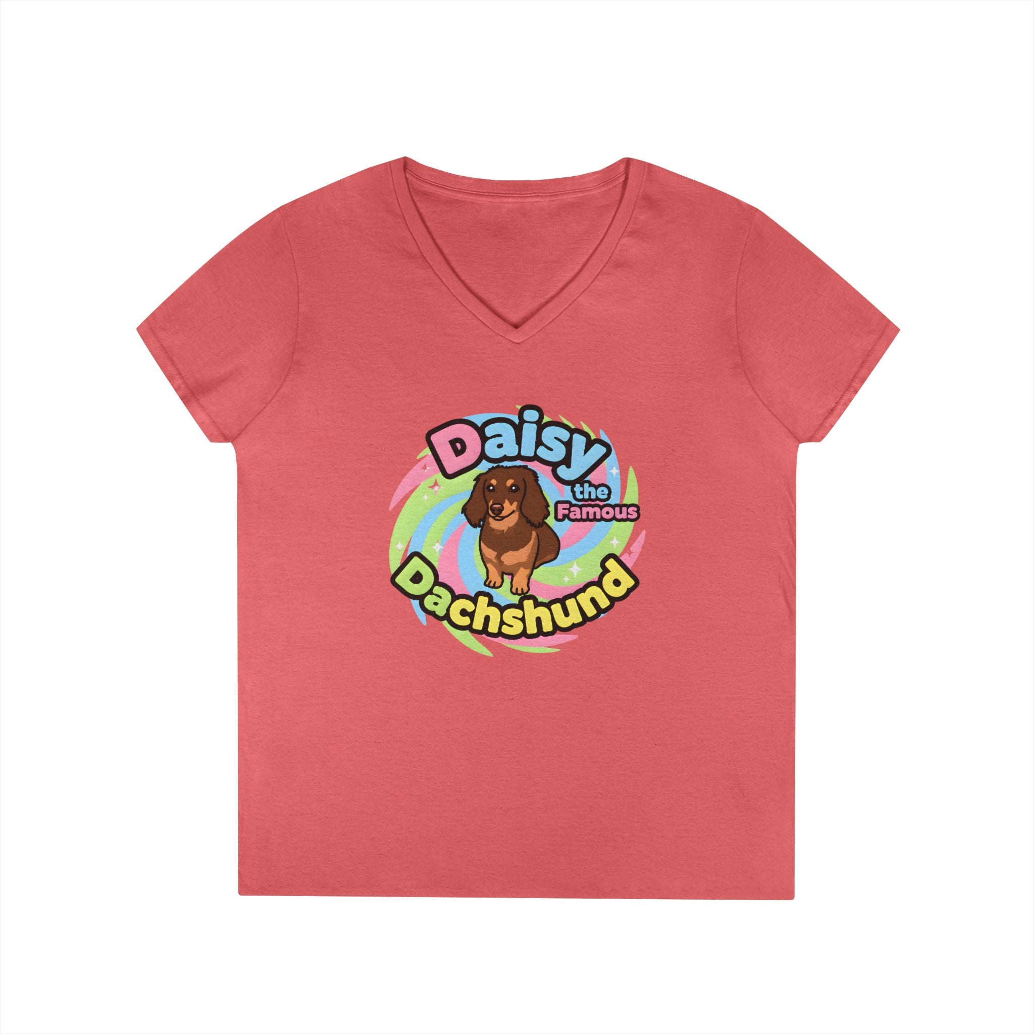 Daisy the Famous Dachshund Ladies' V-Neck T-Shirt