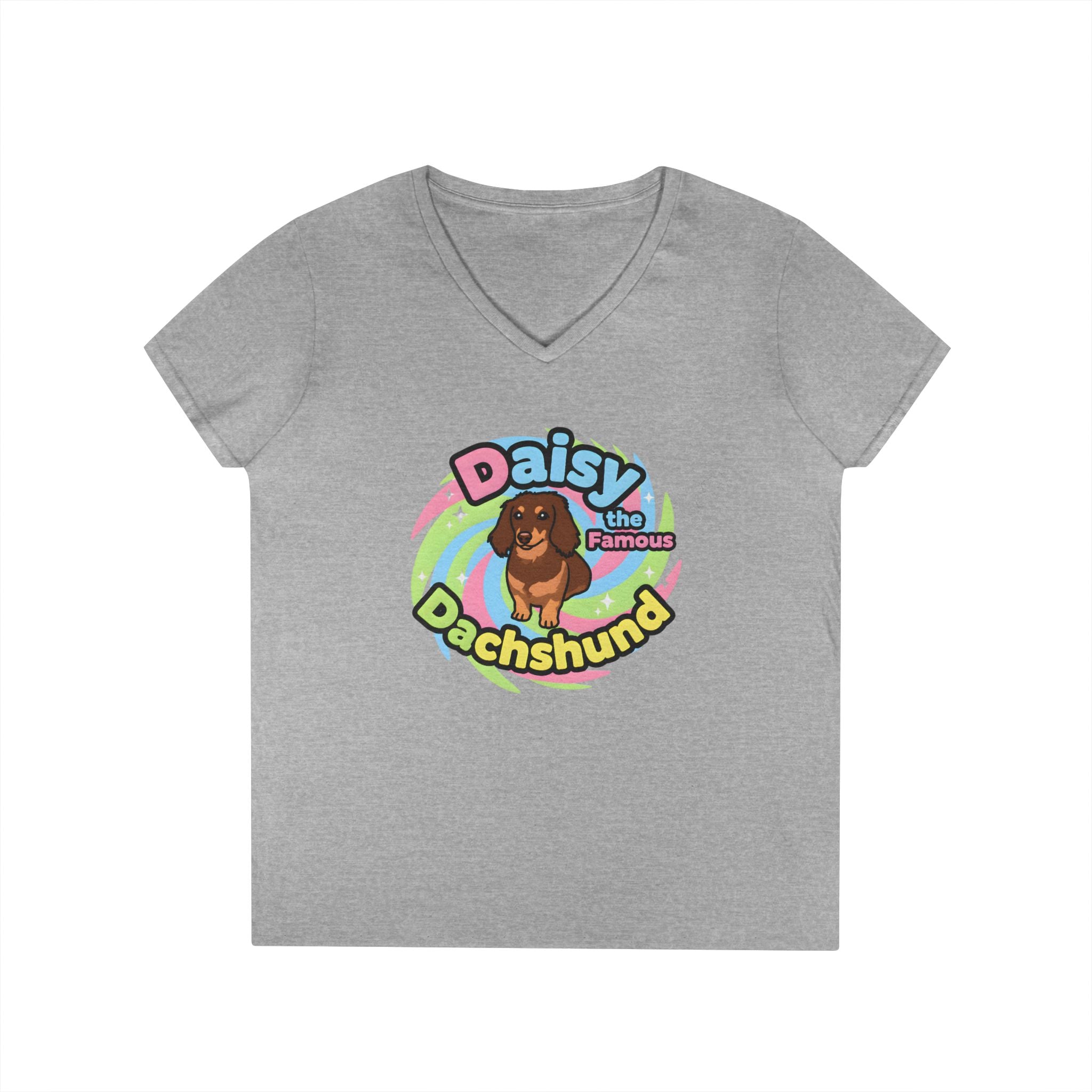Daisy the Famous Dachshund Ladies' V-Neck T-Shirt