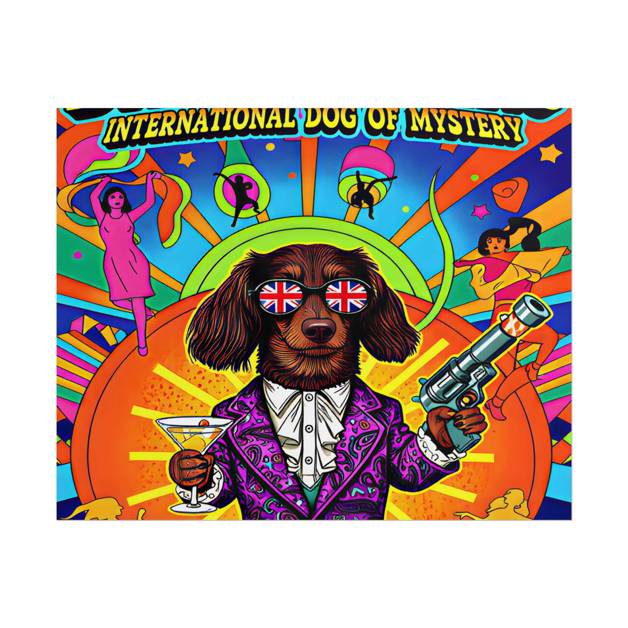 Daisy Paws Retro Dog Mystery Poster