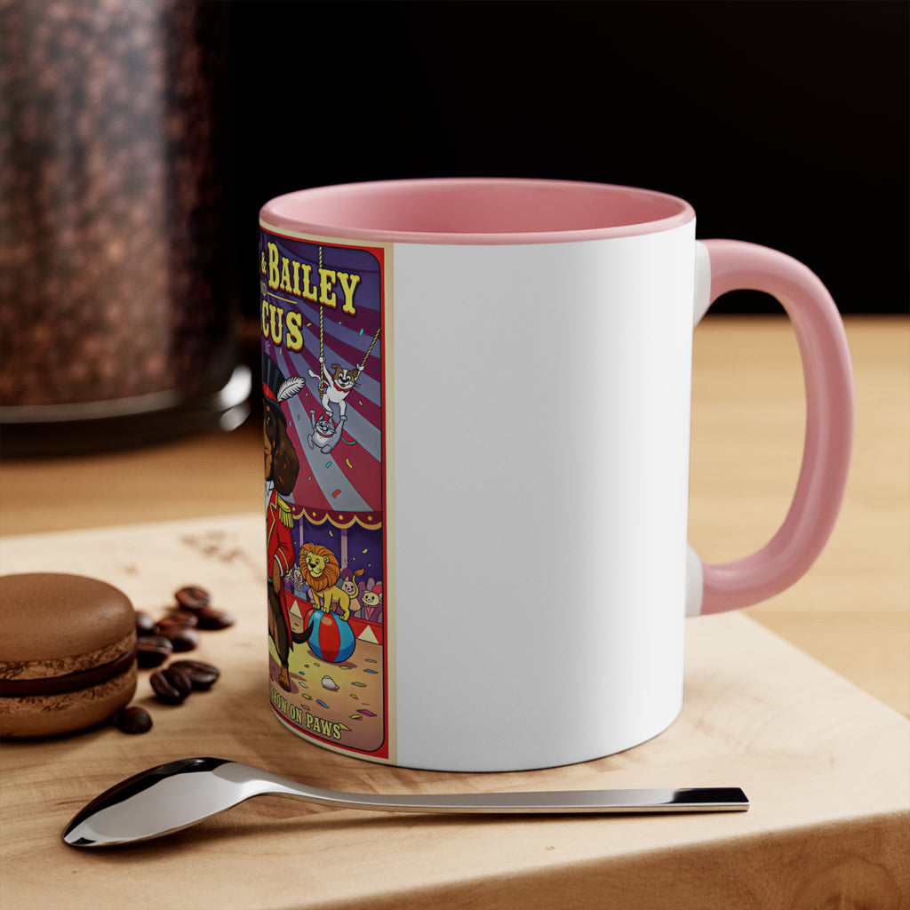Dachshund Circus-Themed Accent Mug - Barkum & Bailey Show