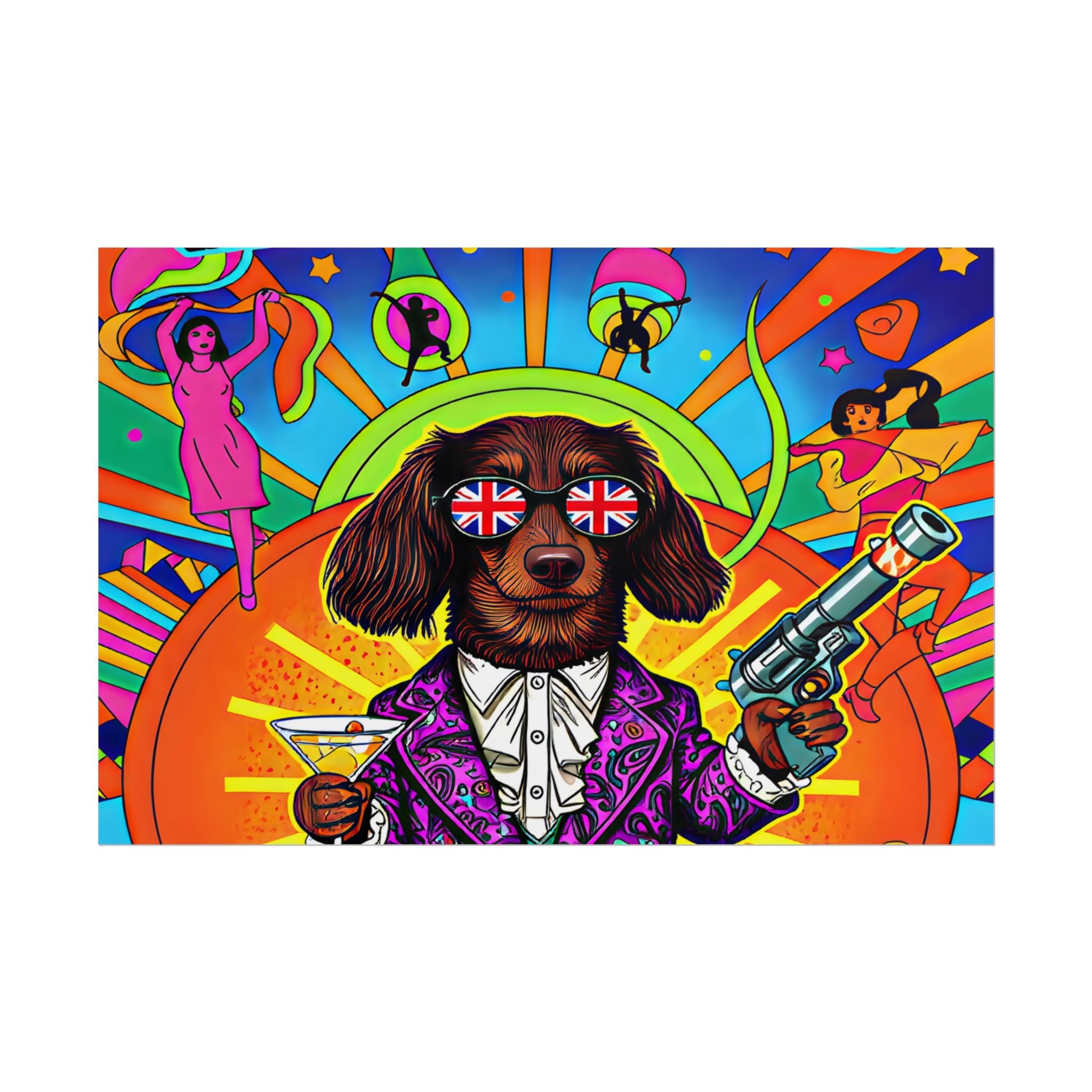 Daisy Paws Retro Dog Mystery Poster