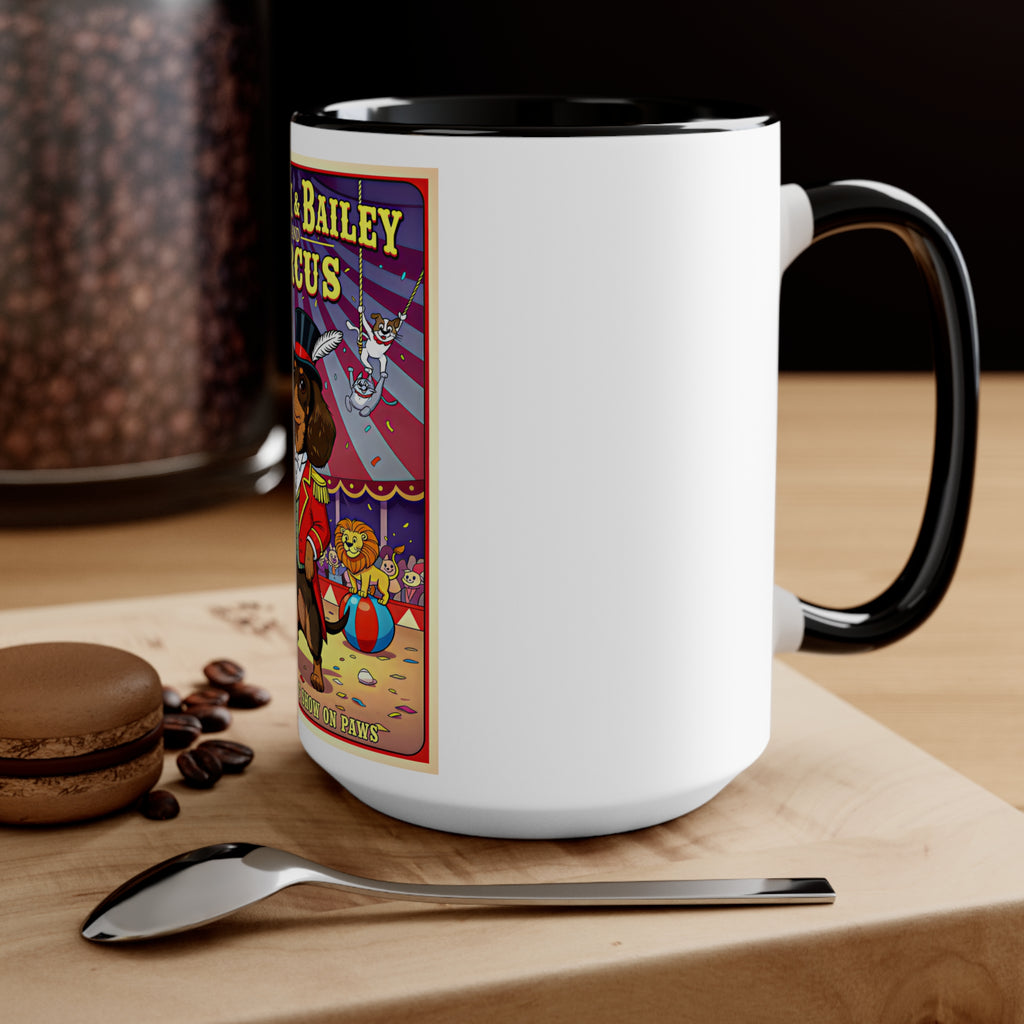 Dachshund Circus-Themed Accent Mug - Barkum & Bailey Show