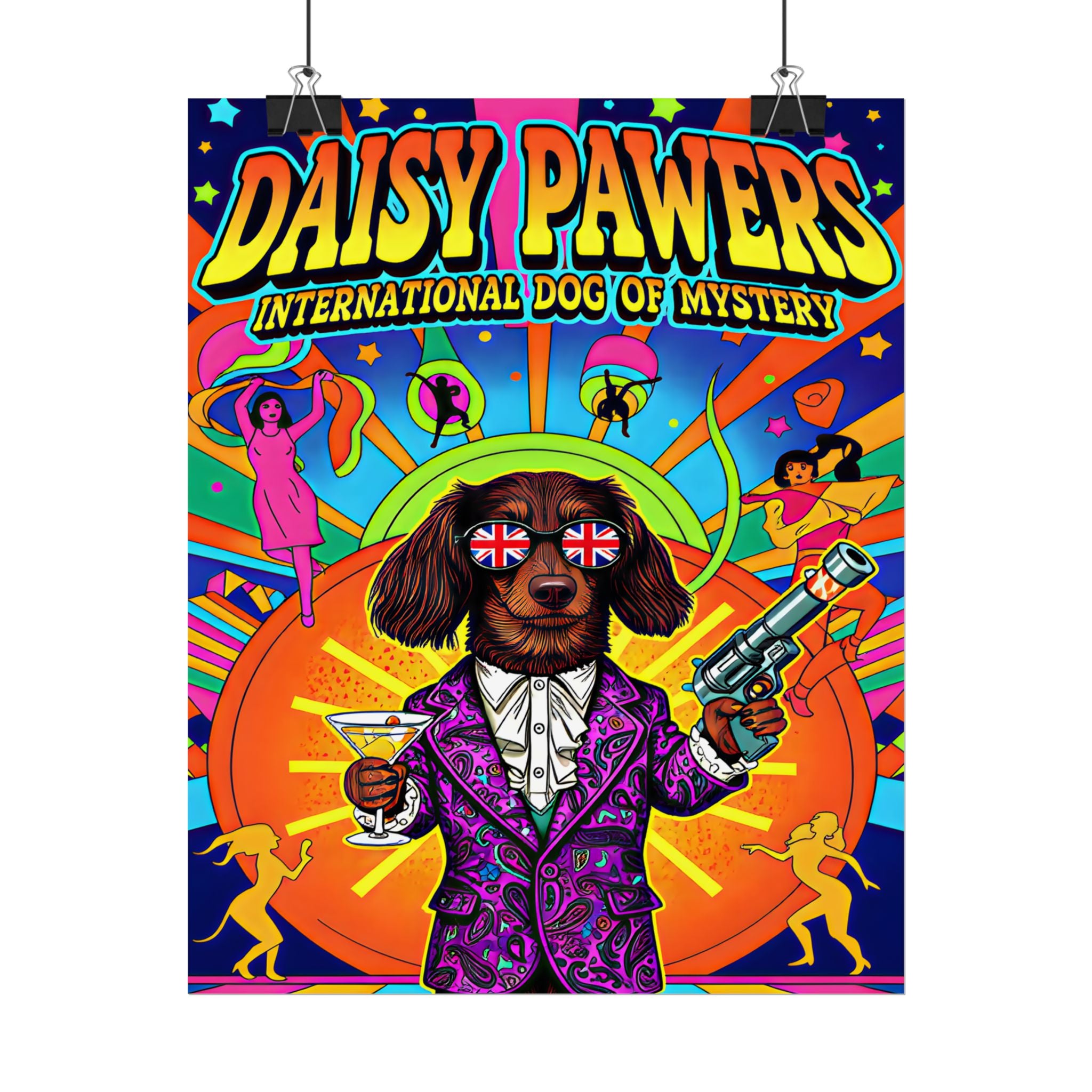 Daisy Paws Retro Dog Mystery Poster