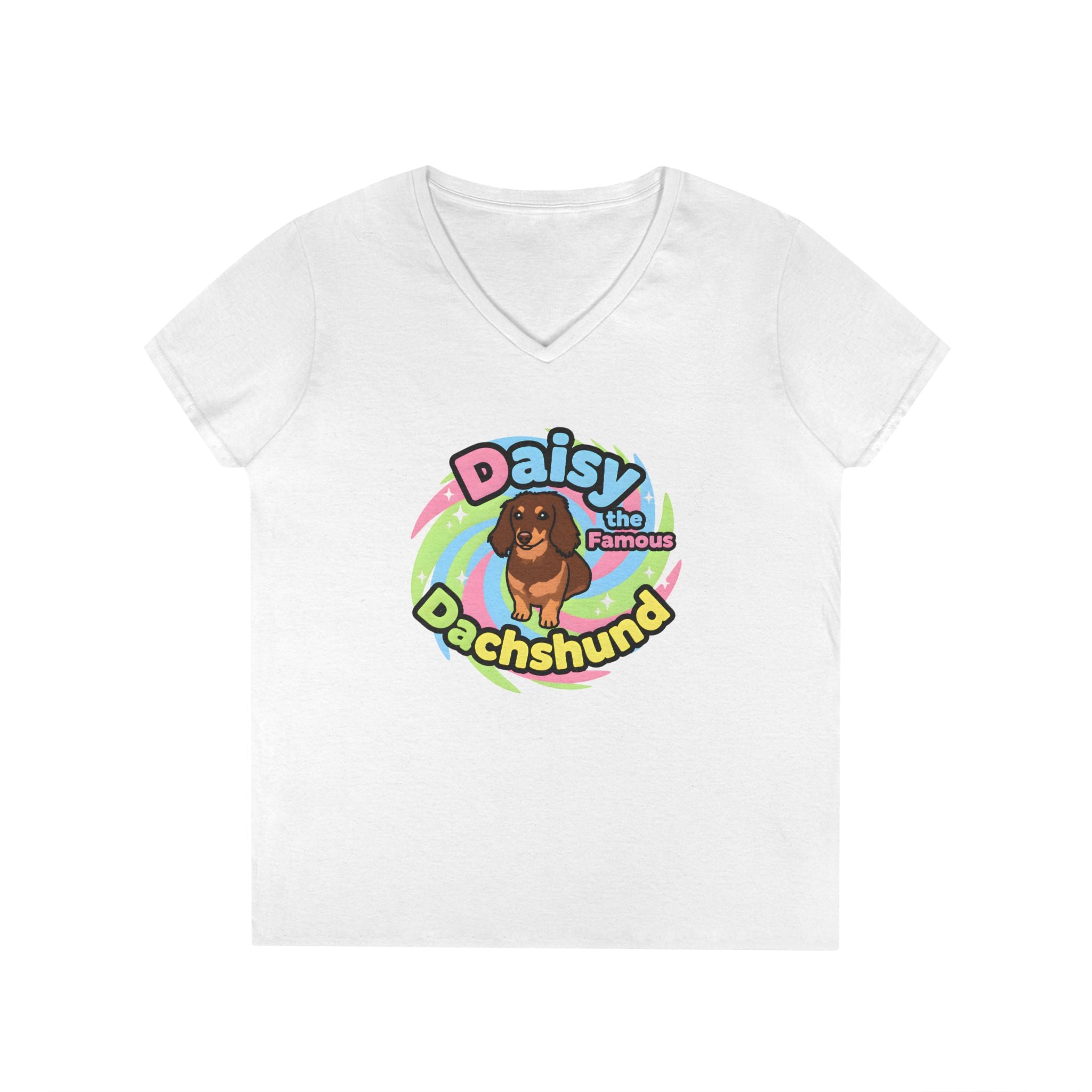 Daisy the Famous Dachshund Ladies' V-Neck T-Shirt