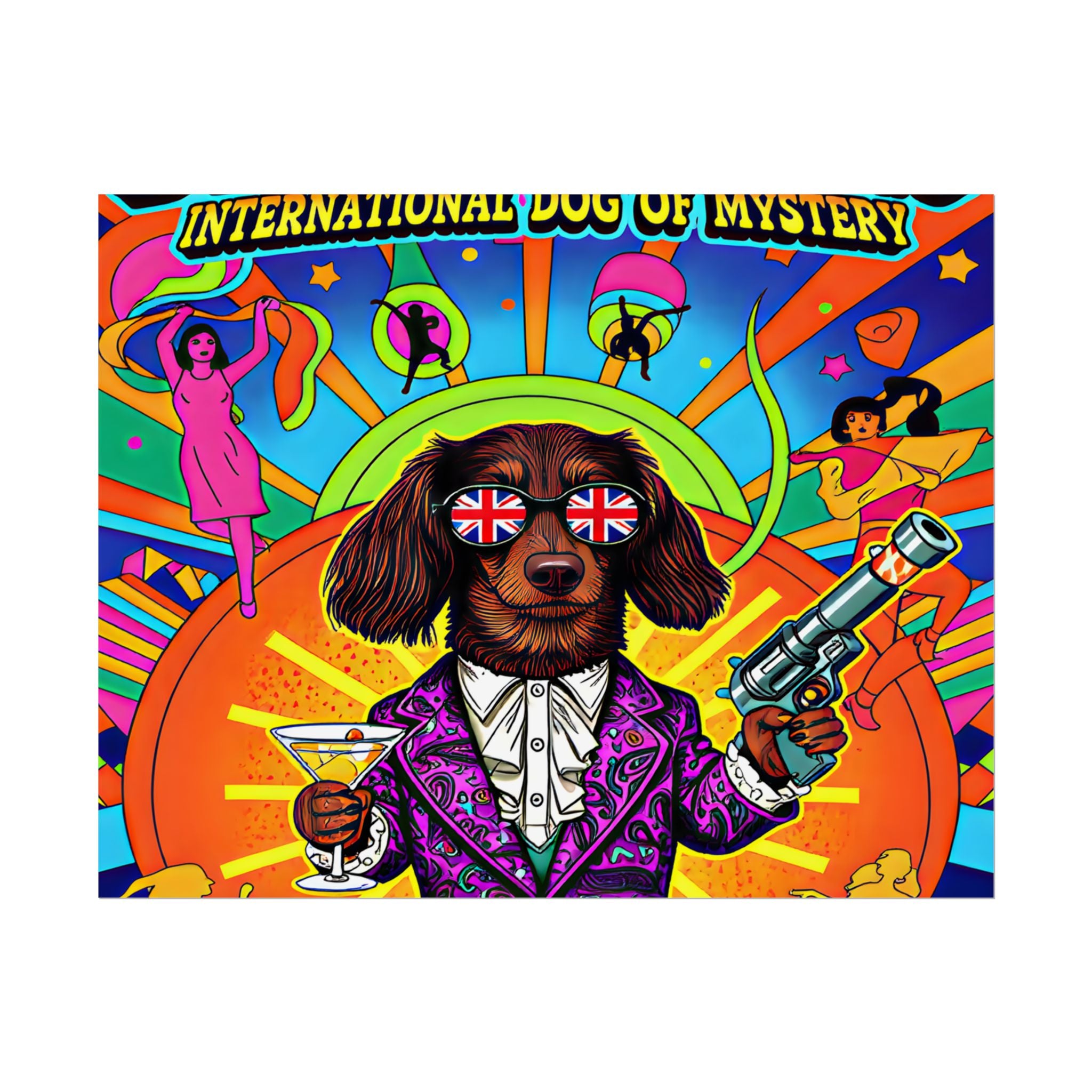 Daisy Paws Retro Dog Mystery Poster