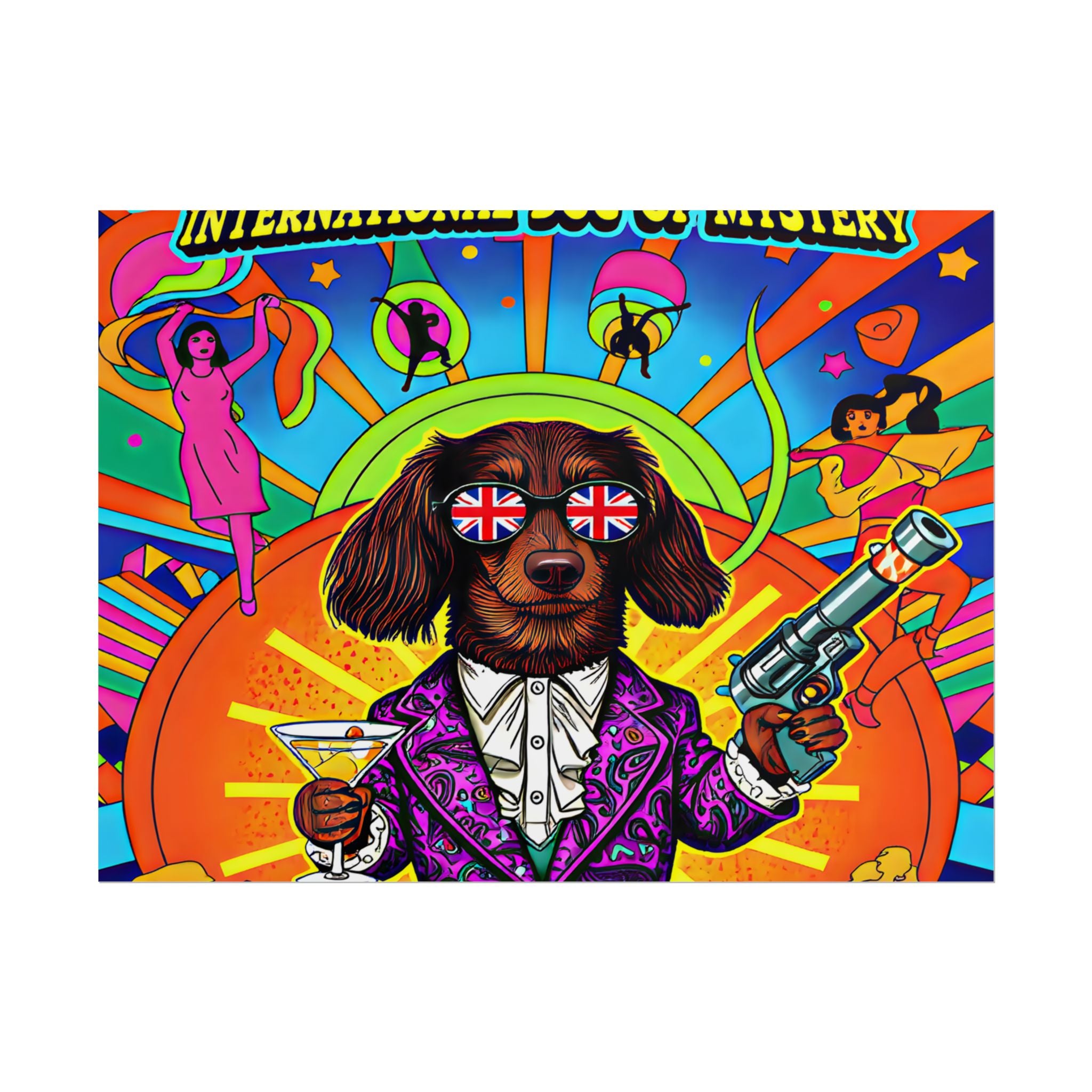 Daisy Paws Retro Dog Mystery Poster