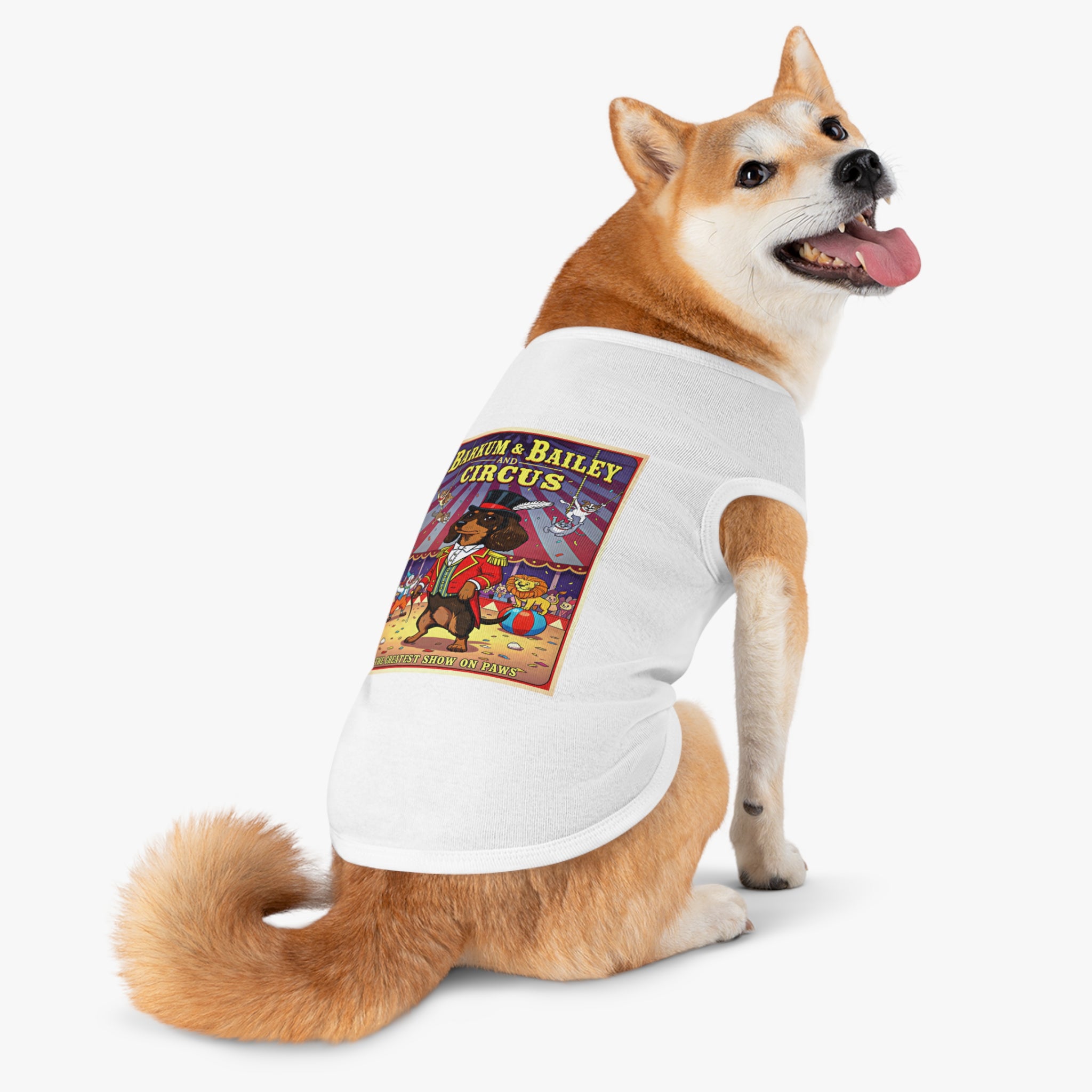 Dachshund Circus-Themed Pet Tank Top – Fun & Stylish Dog Apparel