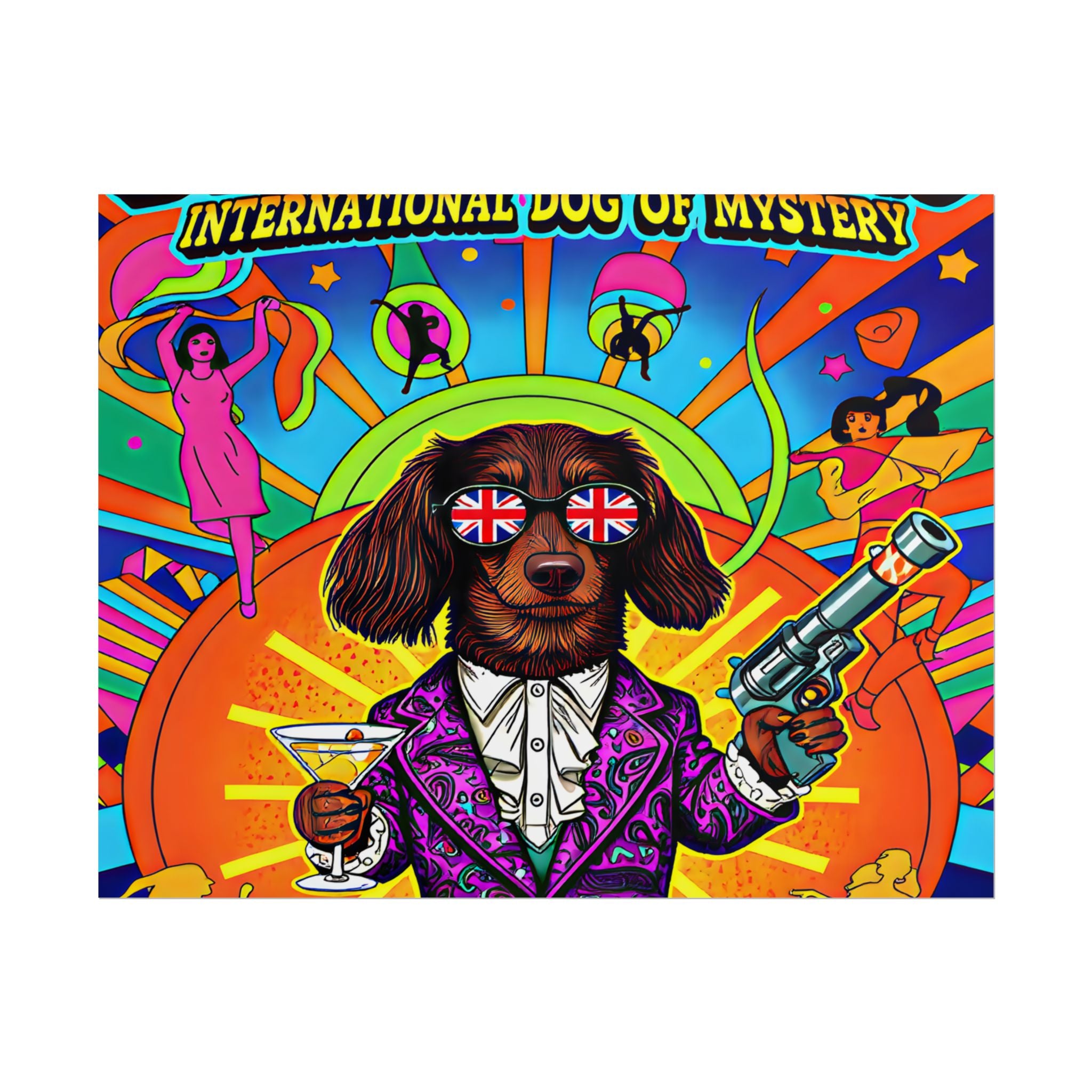 Daisy Paws Retro Dog Mystery Poster