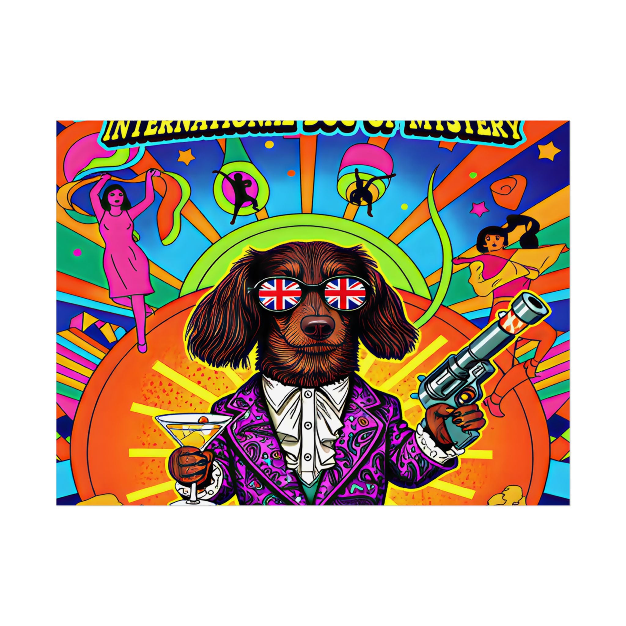 Daisy Paws Retro Dog Mystery Poster