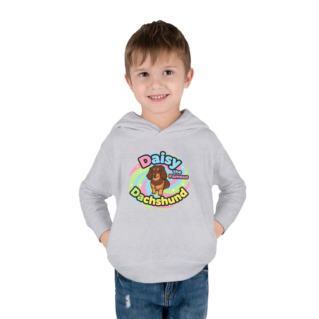 Toddler Fleece Hoodie - "Daisy the Famous Dachshund"
