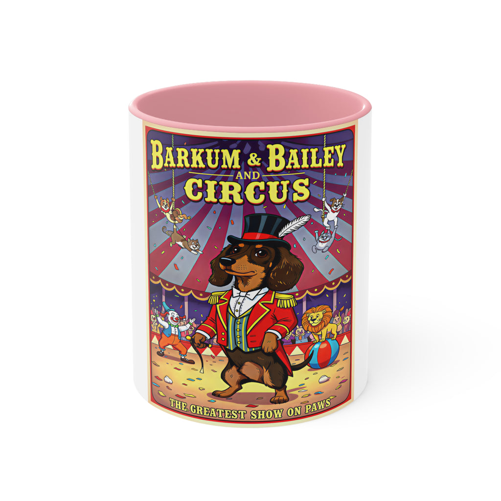 Dachshund Circus-Themed Accent Mug - Barkum & Bailey Show
