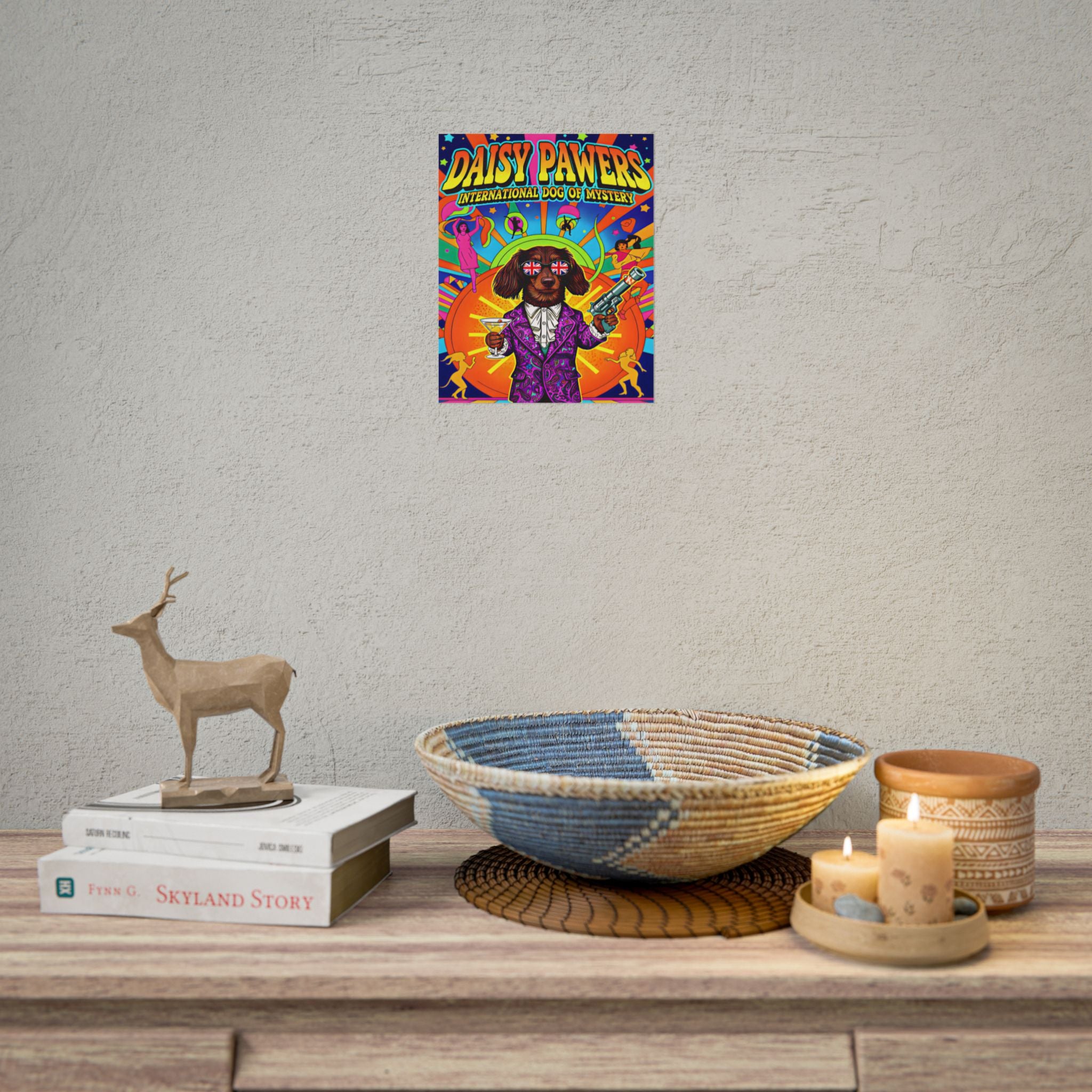 Daisy Paws Retro Dog Mystery Poster