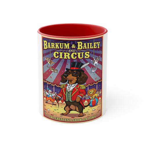 Dachshund Circus-Themed Accent Mug - Barkum & Bailey Show