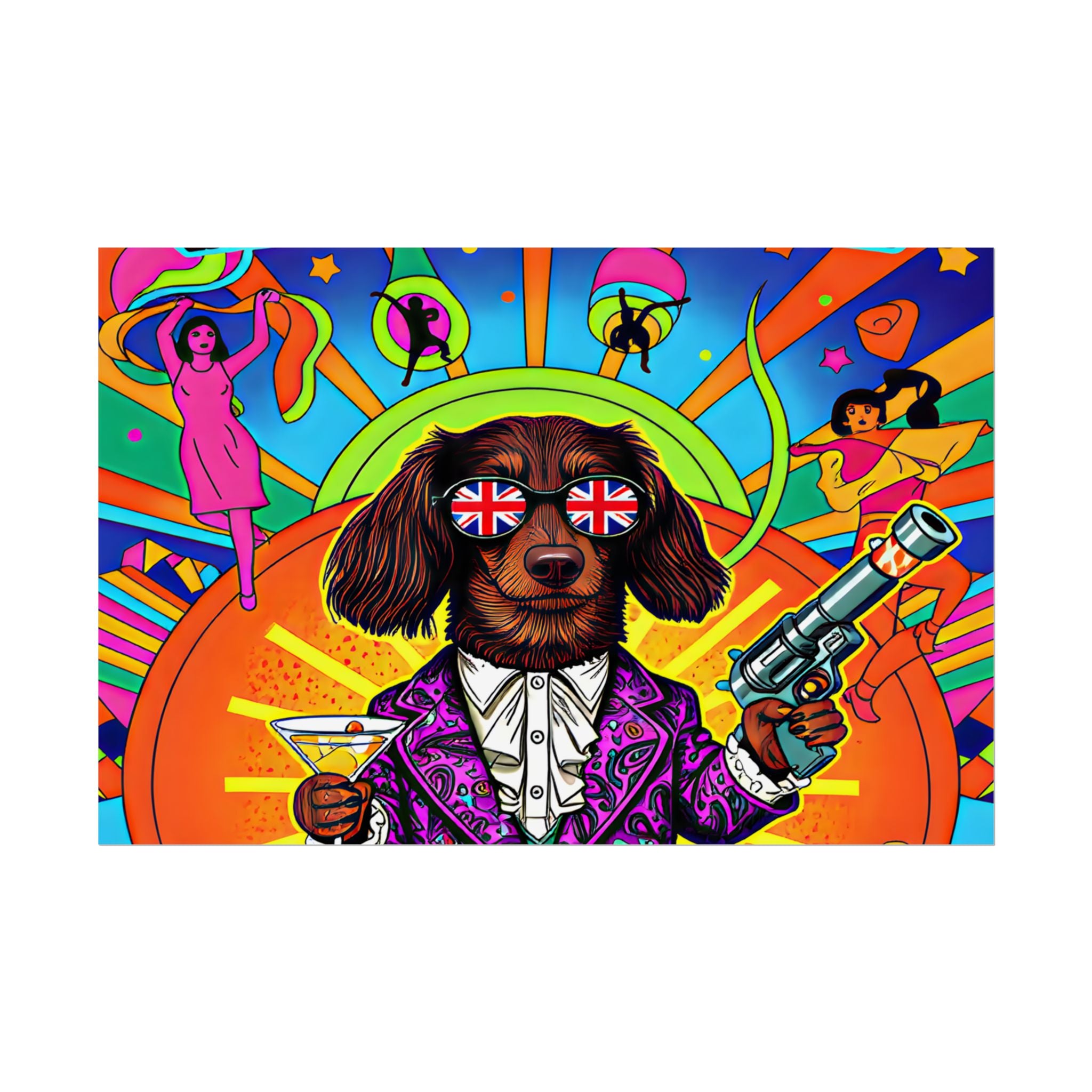 Daisy Paws Retro Dog Mystery Poster